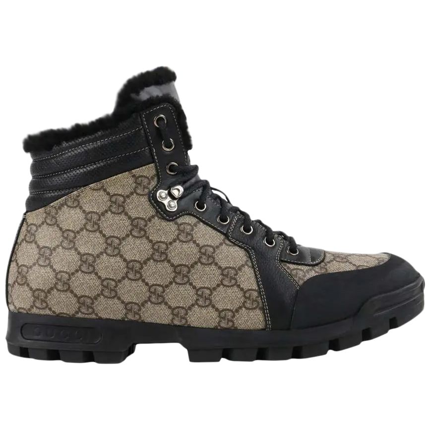 Gucci Nebraska Fur-Lined Boot Monogram