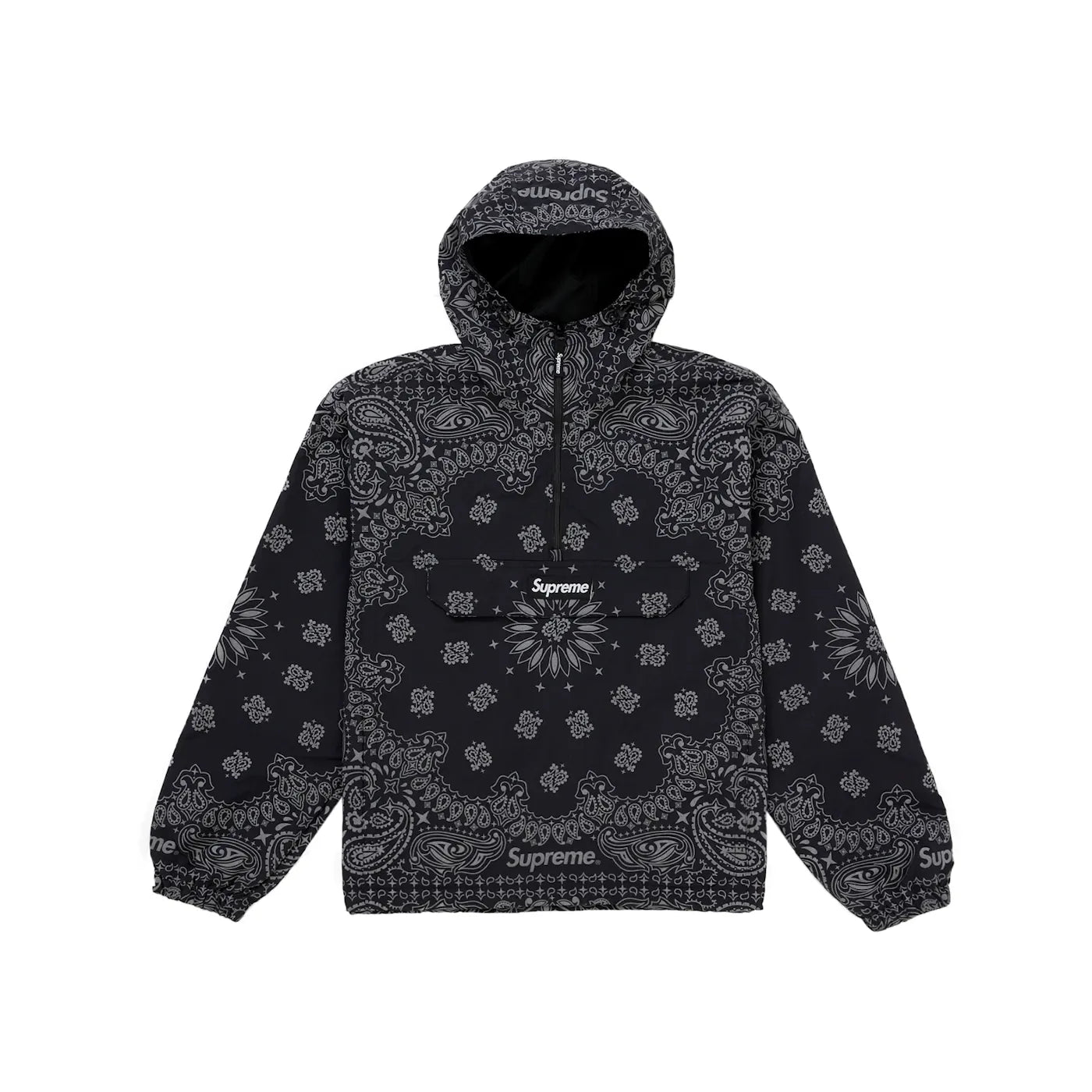 Supreme Reflective Bandana Anorak Black