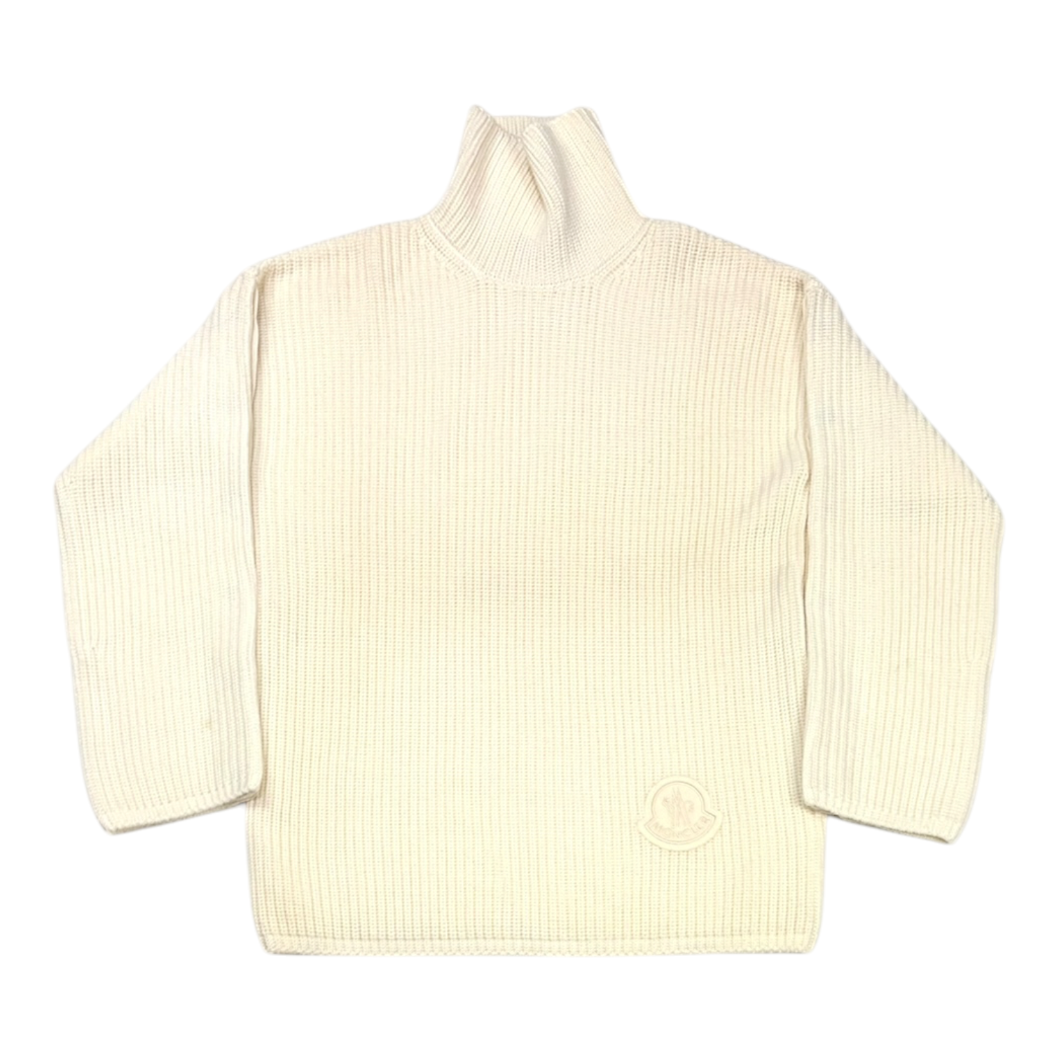 Moncler Snap Sleeve Sweater Cream