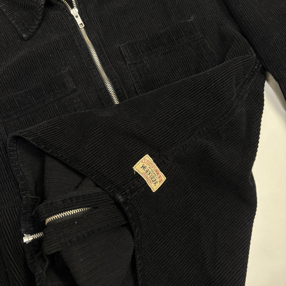 Stussy Wide Wale Corduroy Zip Up Black