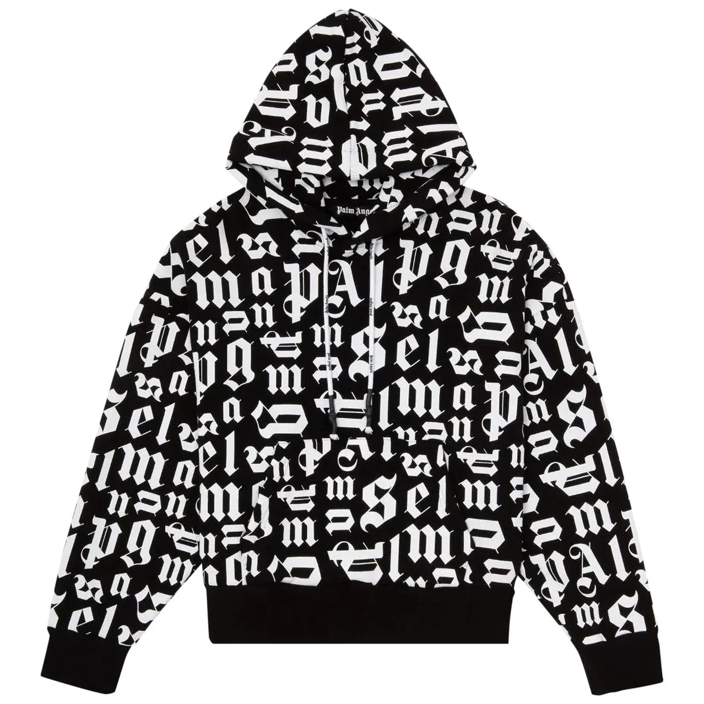 Palm Angels Broken Monogram Hoodie Black/White
