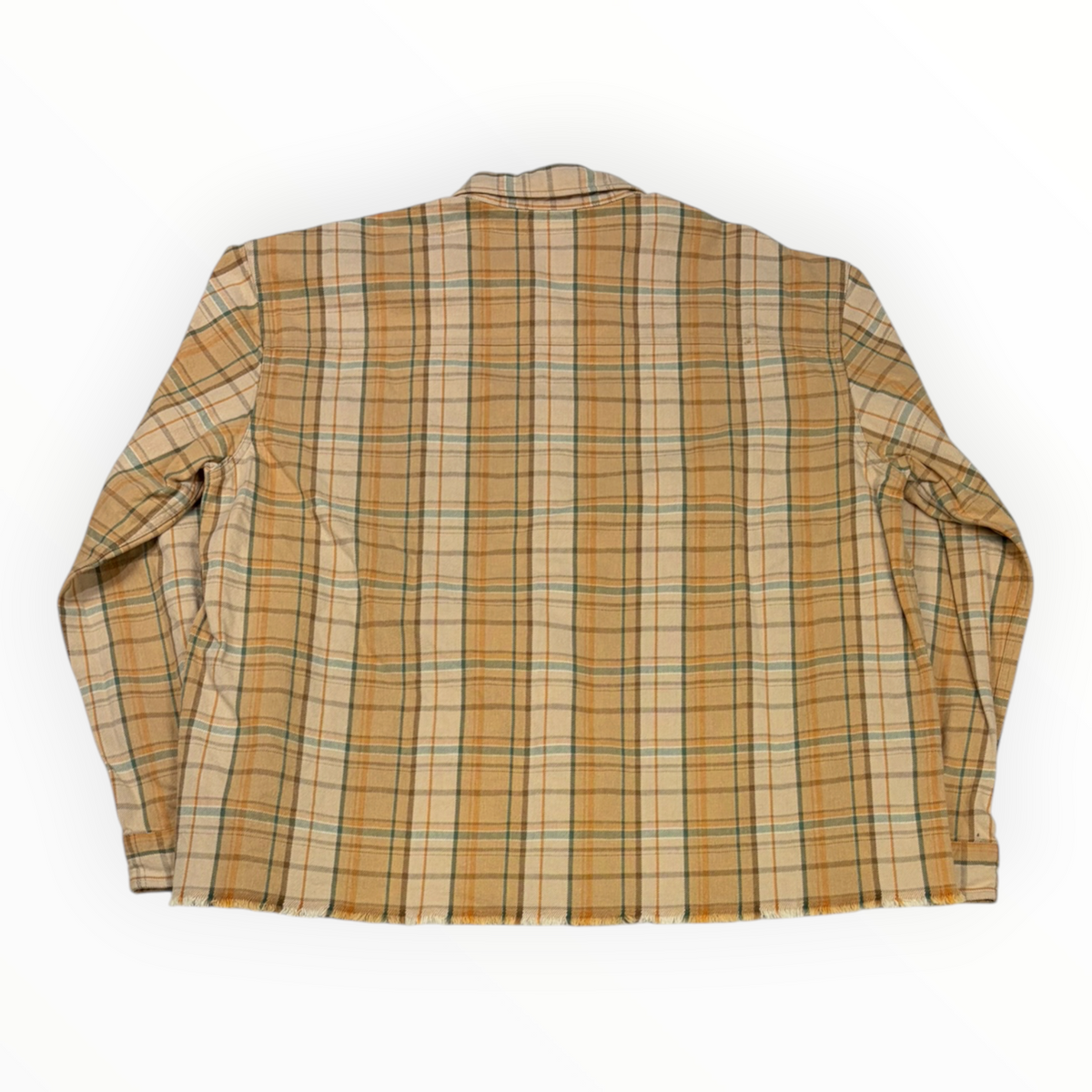 John Elliot Hemi Oversized Flannel Shirt Beige/Golden Yellow