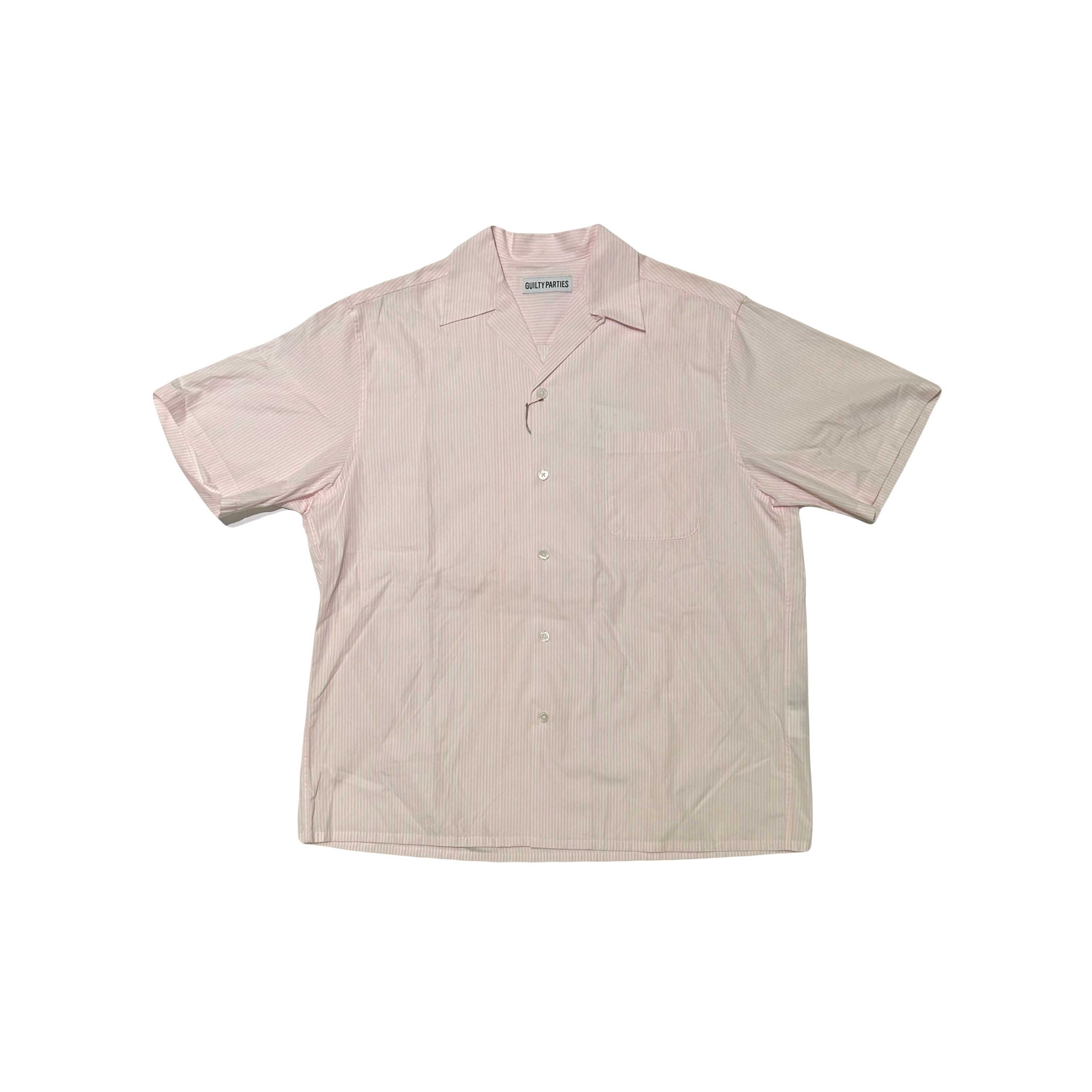 Wacko Maria Guilty Parties Pink/White Cotton Striped Shirt