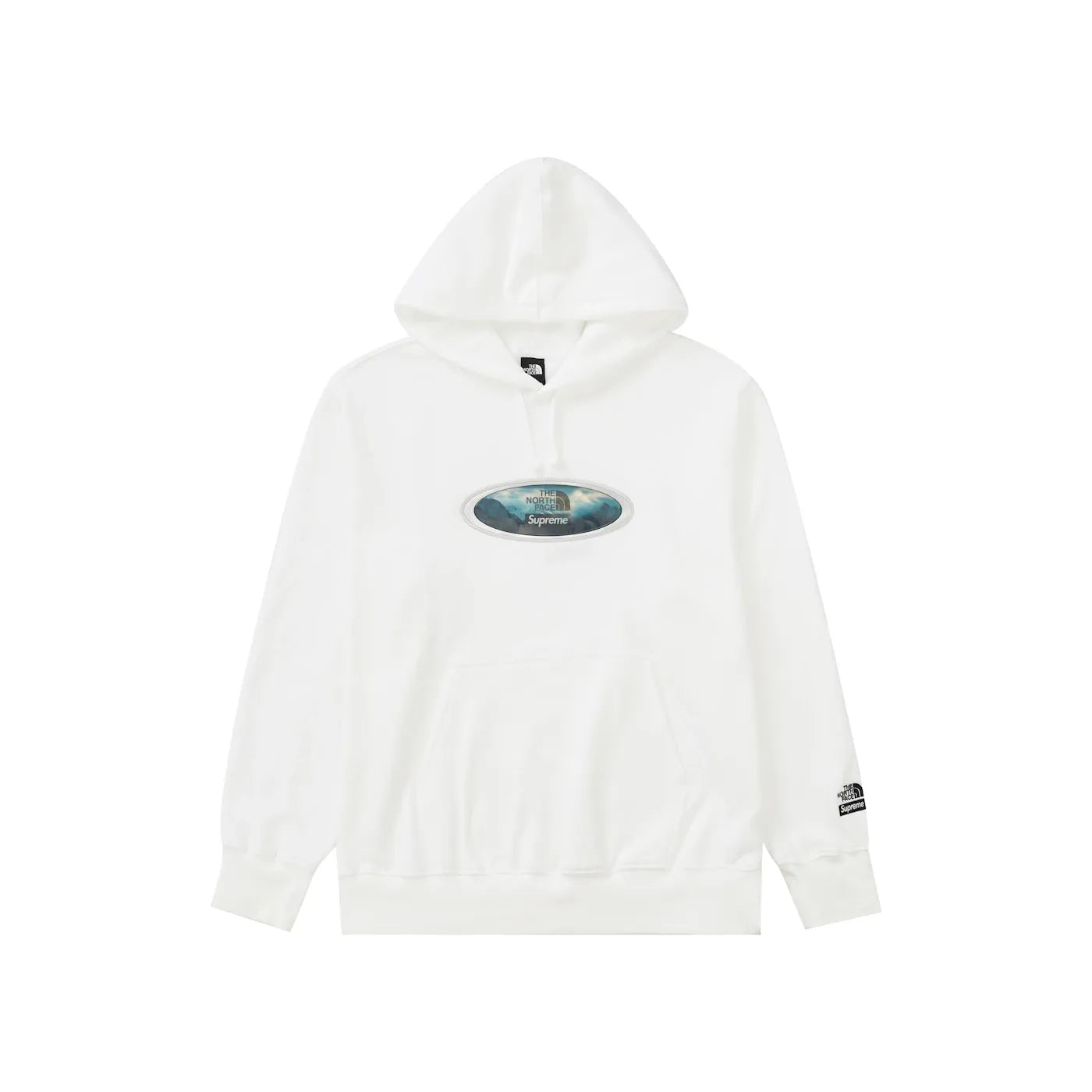 Supreme The North Face Lenticular Mountains Hooded Sweatshirt White