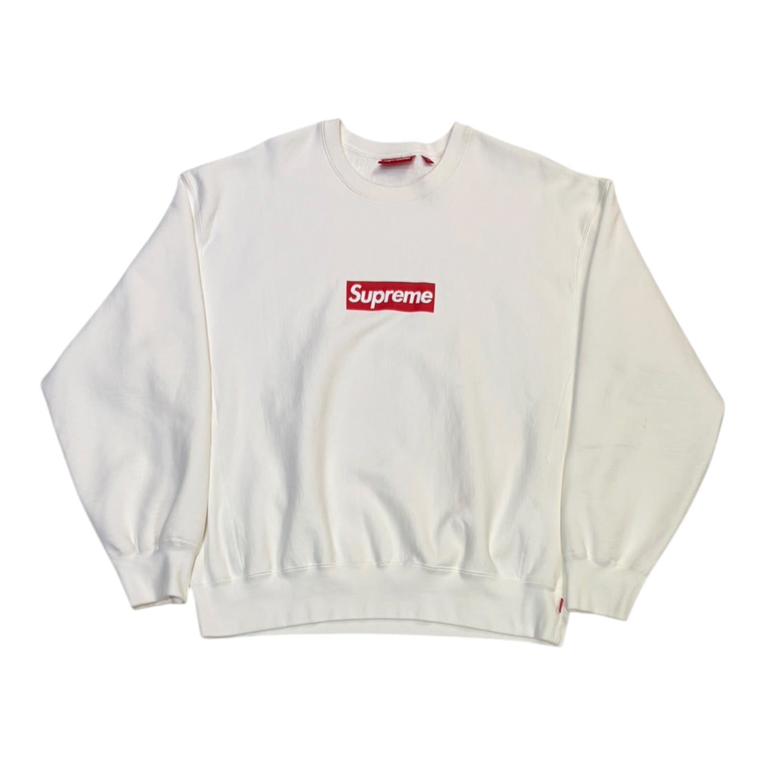 Supreme Washed Box Logo Crewneck White