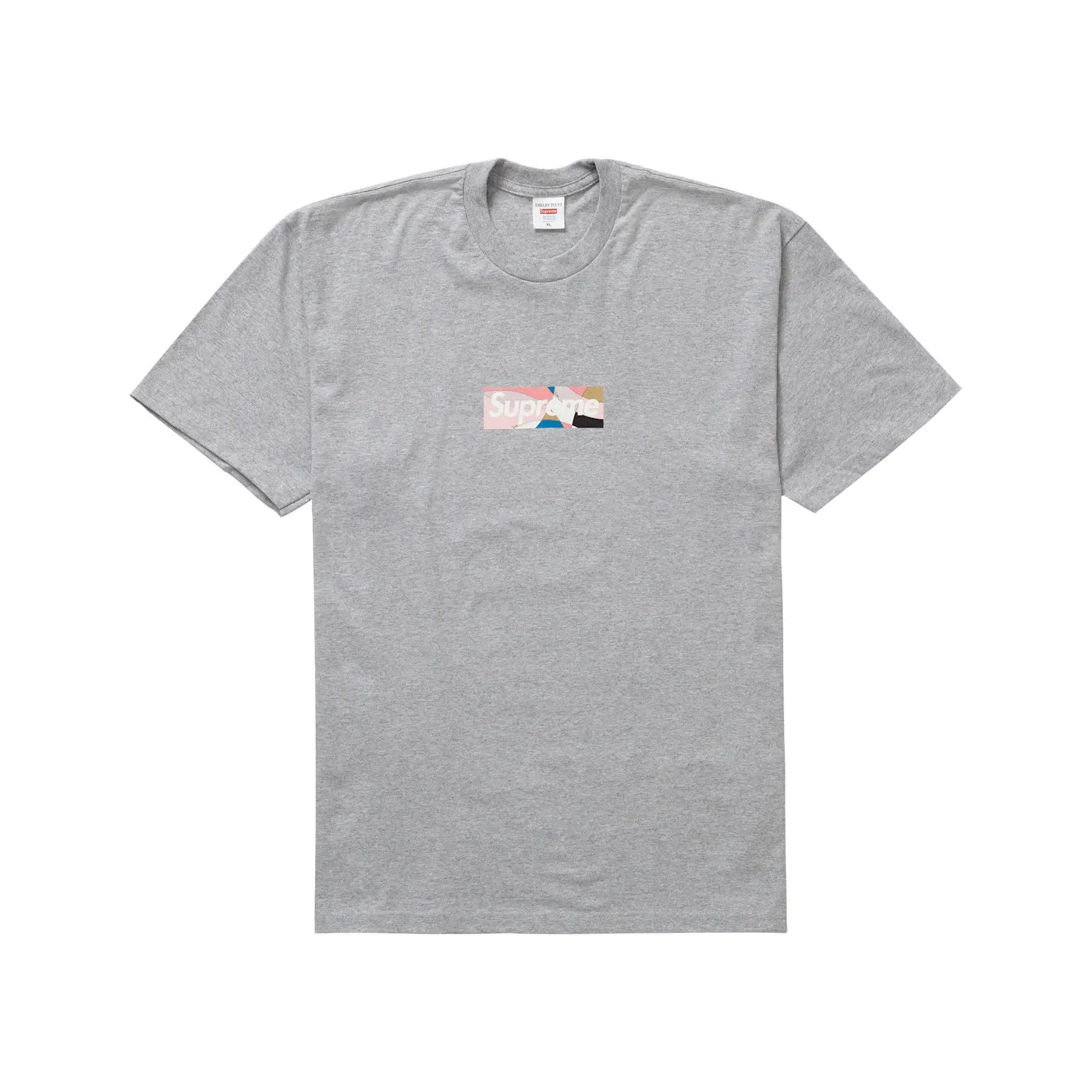 Supreme Emilio Pucci Box Logo Tee Heather Grey/Dusty Pink