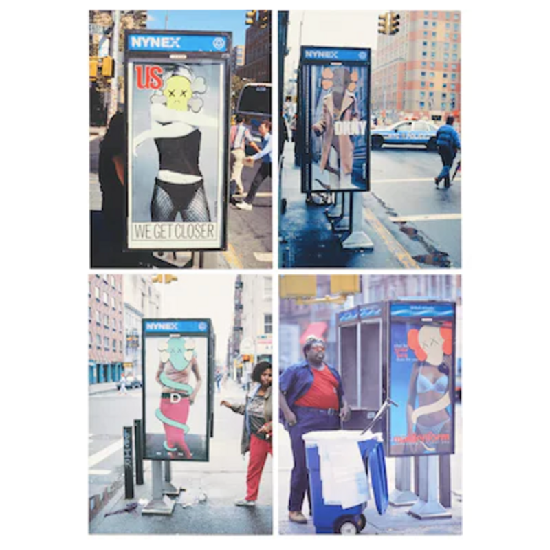 Kaws Postcard Set of 4 Phone Shelters