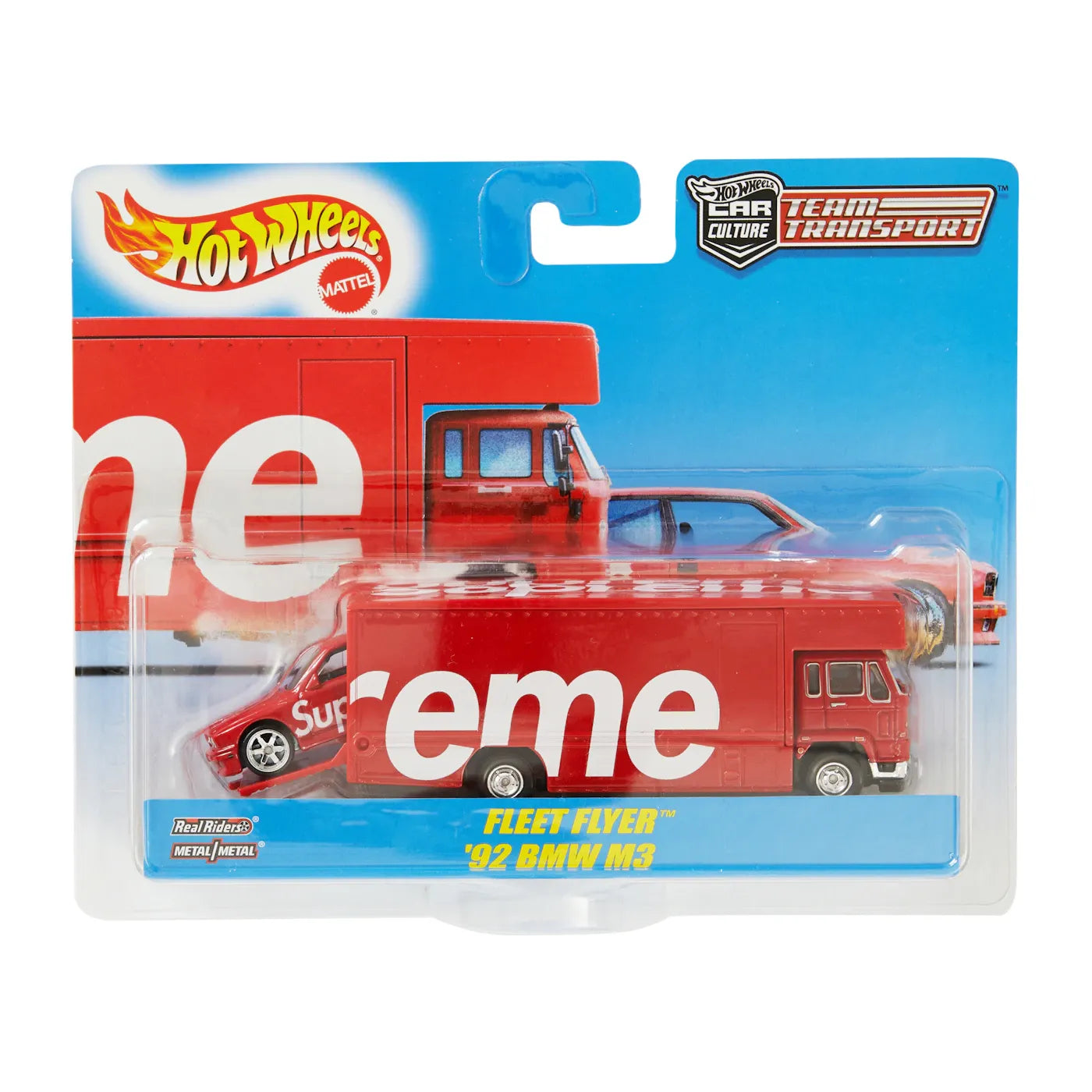 Supreme Hot Wheels Fleet Flyer + 1992 BMW M3 Red