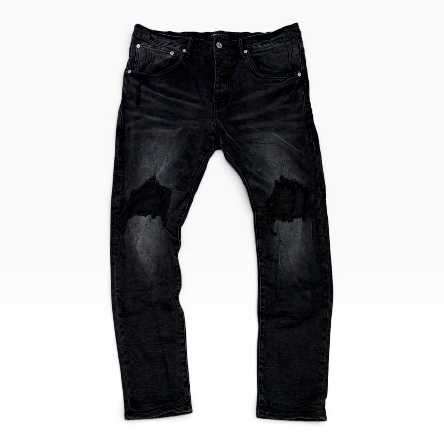 Purple Brand Blowout Knees Distressed Slim-Straight Jeans