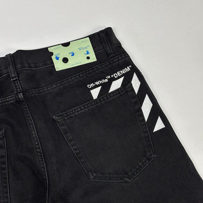 Off-White Diagonal Pocket Skinny Jeans Black