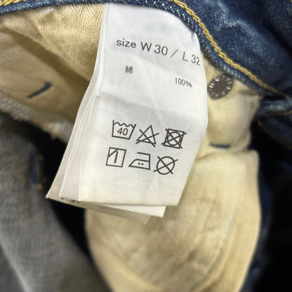 FDMTL Slim Straight Patchwork Denim Jeans Blue
