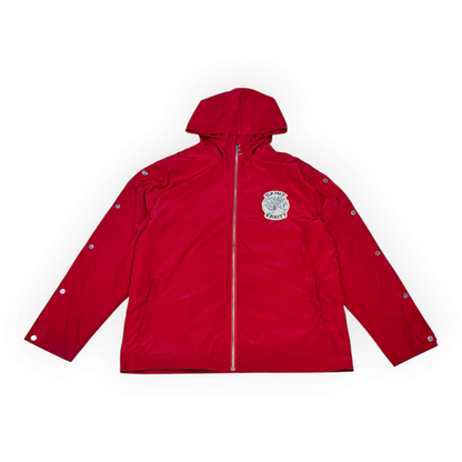 Saint Vanity Nylon Hooded Track Jacket Red