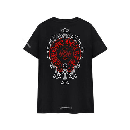 Chrome Hearts Red Horseshoe Cemetery Pocket Tee Black