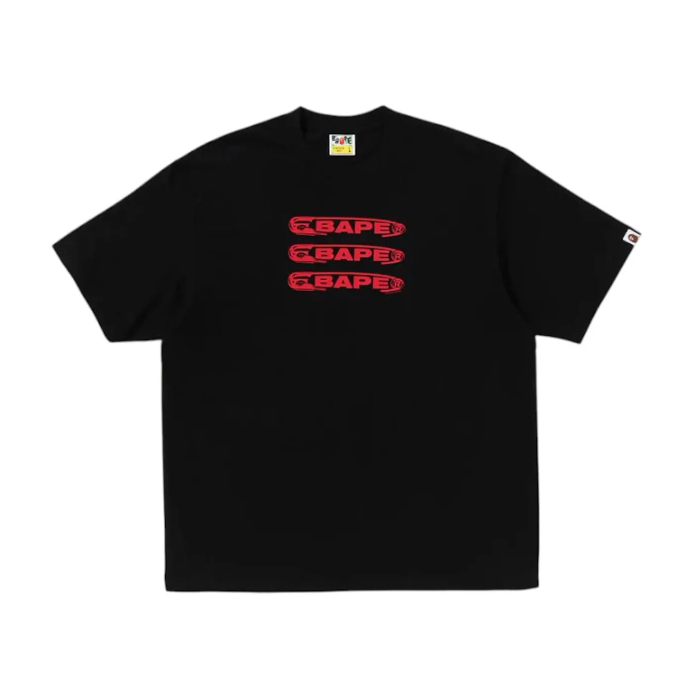 BAPE Pin Logo Relaxed Fit Tee Black