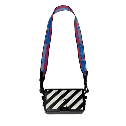 OFF-WHITE Diagonal Stripes Binder Shoulder Bag Mini Black