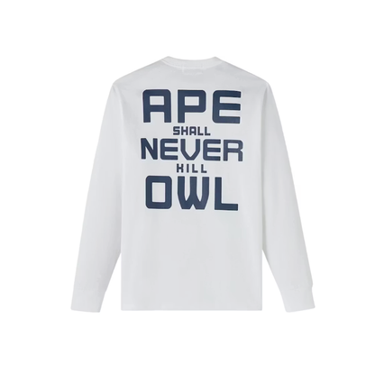 OVO x BAPE Generals Long-Sleeve Tee White