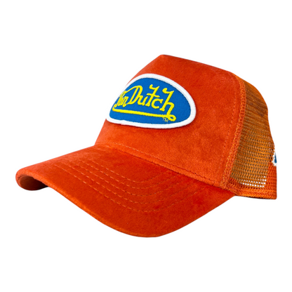 Von Dutch Hollywood Velvet Trucker Hat Orange
