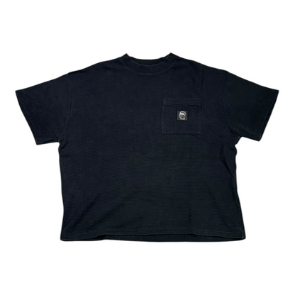 Brain Dead Mini Waffle Mock Neck T-Shirt Black