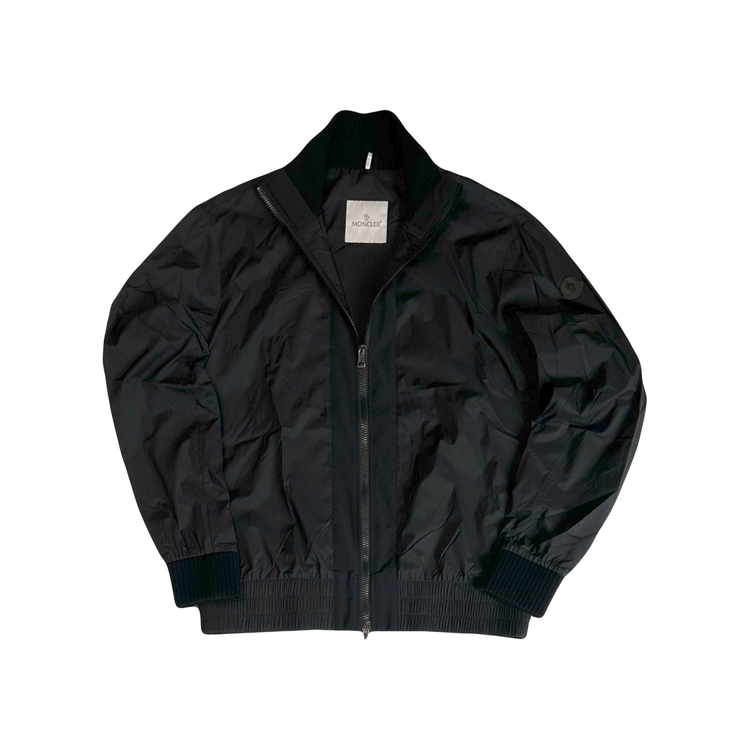 Moncler Nylon & Wool Cardigan Black