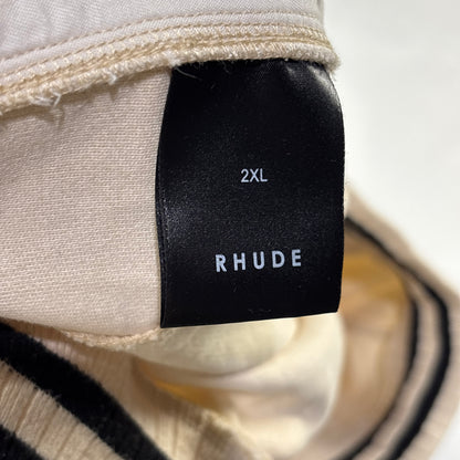 Rhude Quarter Zip Varsity Sweater Cream