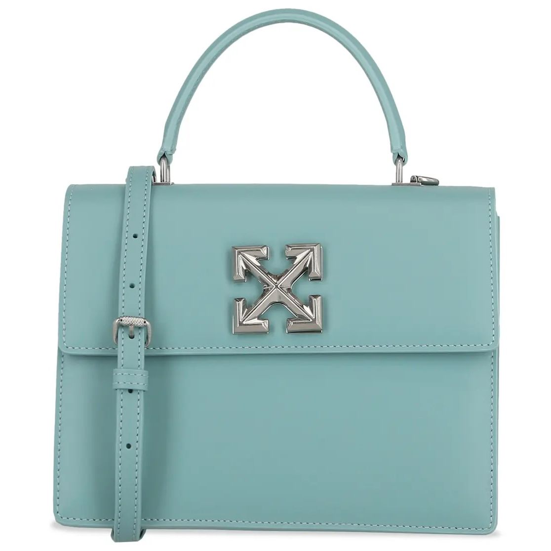 Off-White Jitney 2.8 Leather Shoulder Bag Light Blue