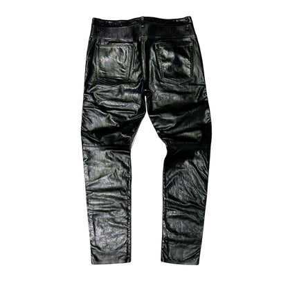 Marcelo Burlon Leather Bike Pants Black