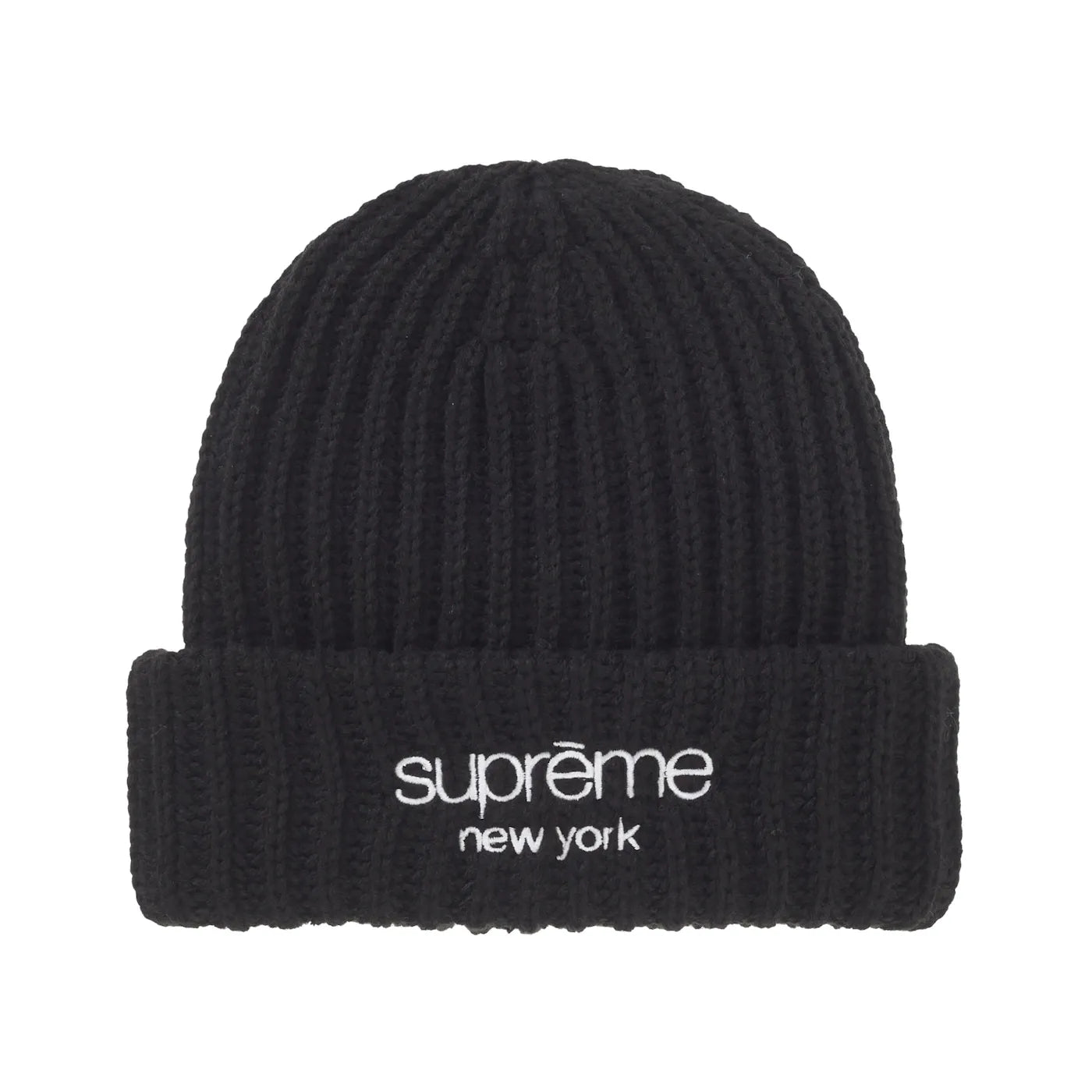 Supreme Chunky Rib Classic Logo Beanie Black