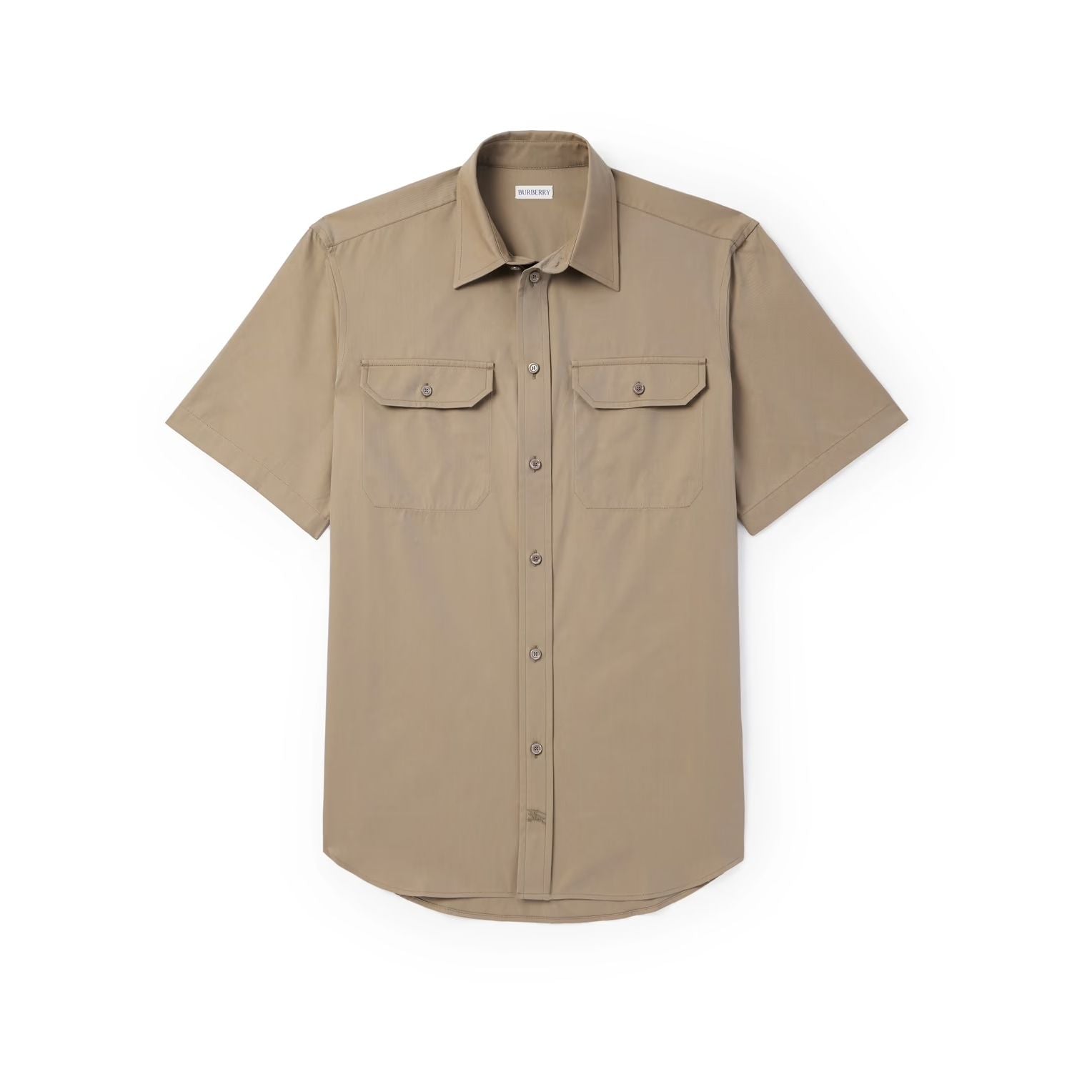 Burberry Cotton Twill Button Up Shirt Brown