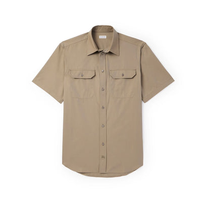 Burberry Cotton Twill Button Up Shirt Brown