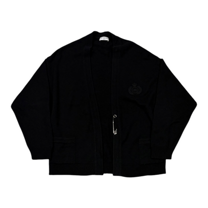 Balenciaga Crest & Pin Wrap Cardigan Black