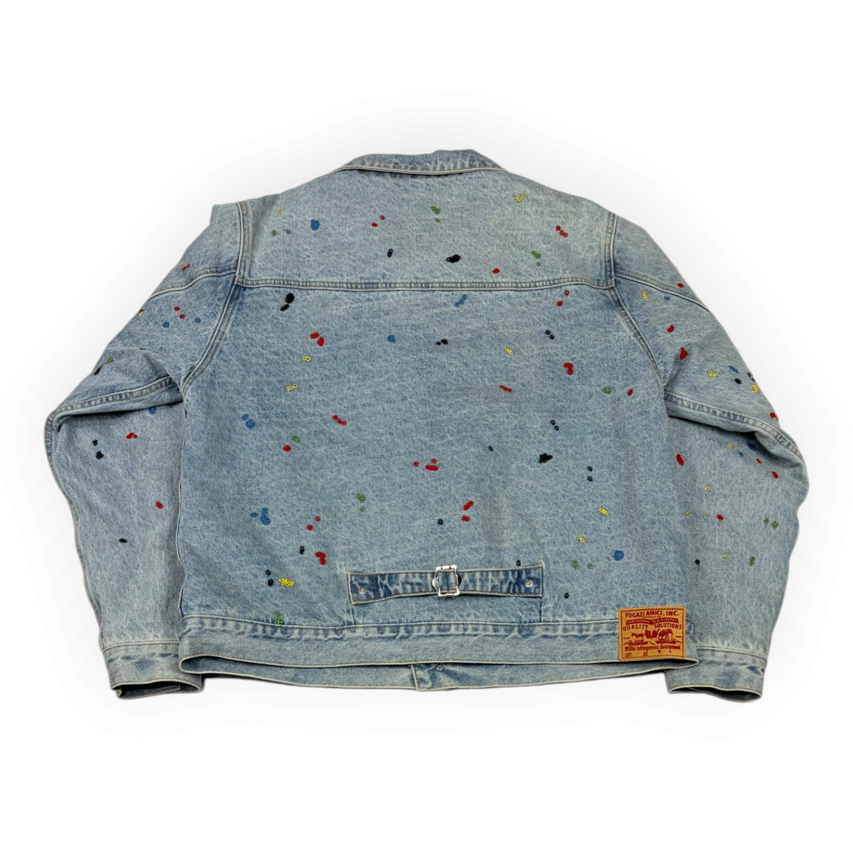 Fugazi Chain Splatter Denim Jacket Light Washed