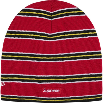 Supreme New Era Stripe Beanie Red