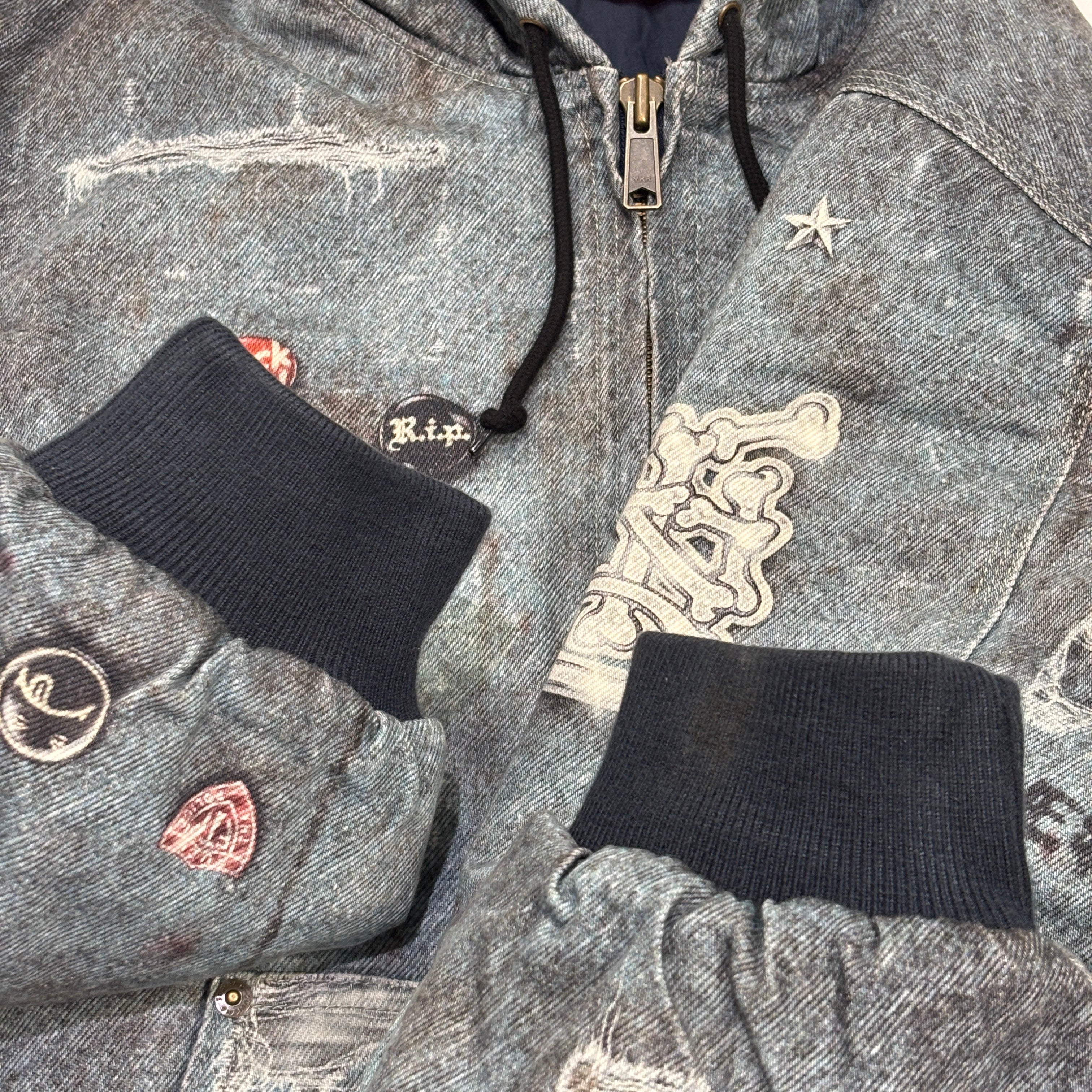 Supreme HJR Trompe L'oeil Hooded Work Jacket Blue
