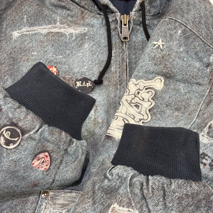Supreme HJR Trompe L'oeil Hooded Work Jacket Blue