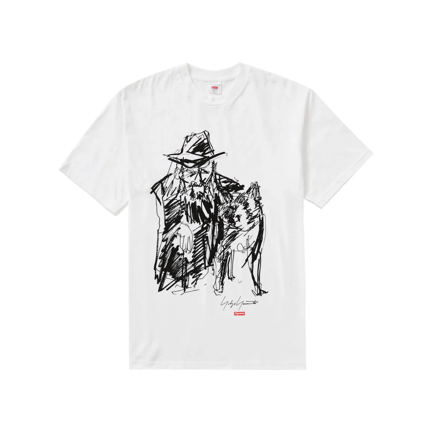 Supreme Yohji Yamamoto Scribble Portrait Tee White