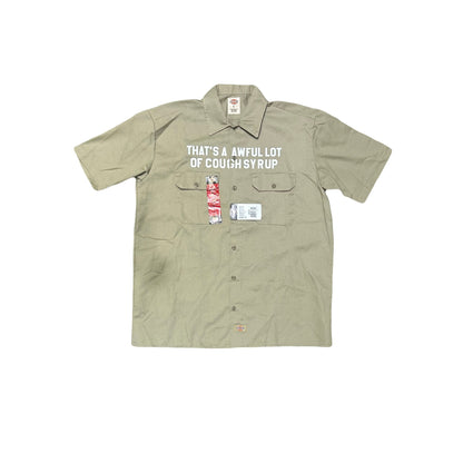 Awful Lot of Cough Syrup Dickies Button Down Tan