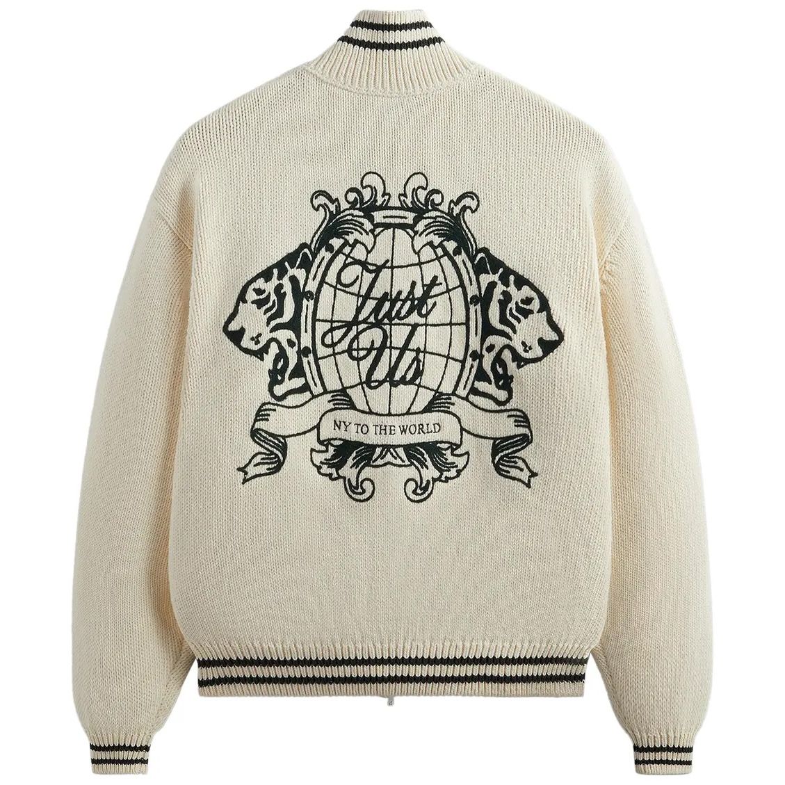 Kith Wyona Full Zip Varsity Sweater Sandrift