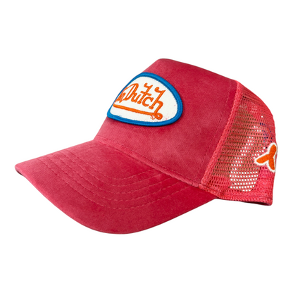 Von Dutch Hollywood Velvet Trucker Hat Red
