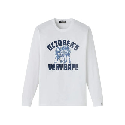 OVO x BAPE Generals Long-Sleeve Tee White