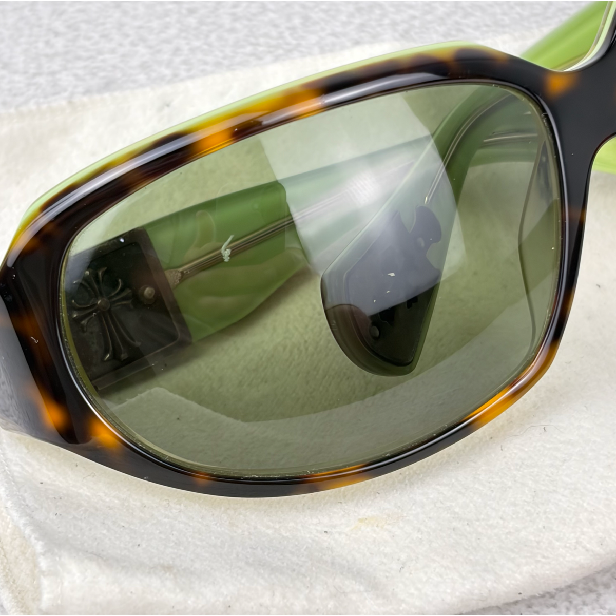 Chrome Hearts Cream Sunglasses Tortoise/Neon