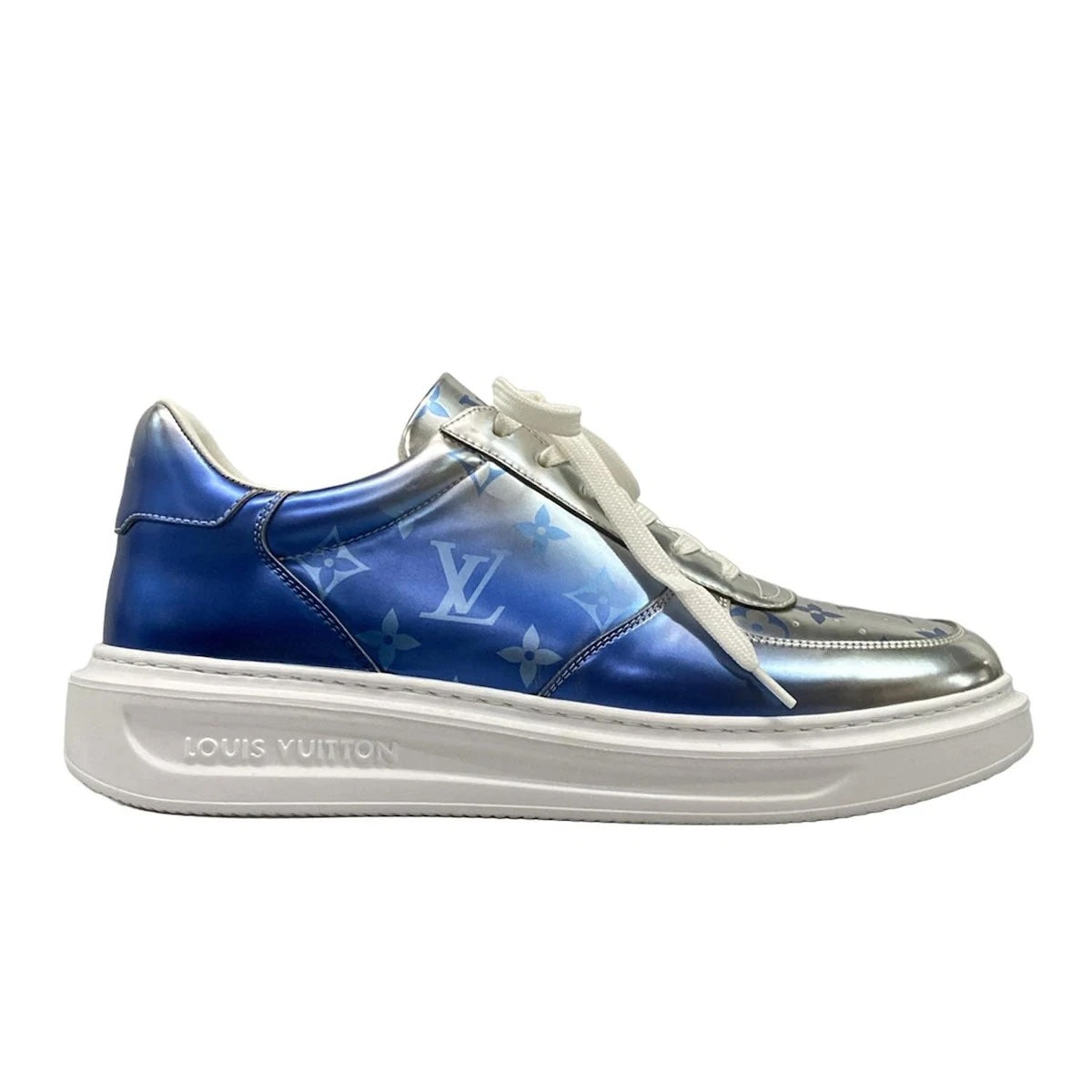 Louis Vuitton Beverly Hills Blue Chrome Monogram Sneakers