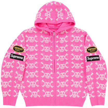 Supreme Vanson Leathers Skull Zip Up Hooded Sweater
