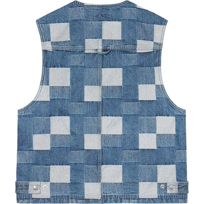 Supreme Patched Denim Vest Blue