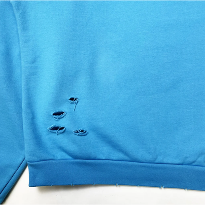 Members of The Rage Distressed Small Logo Crewneck Turquoise