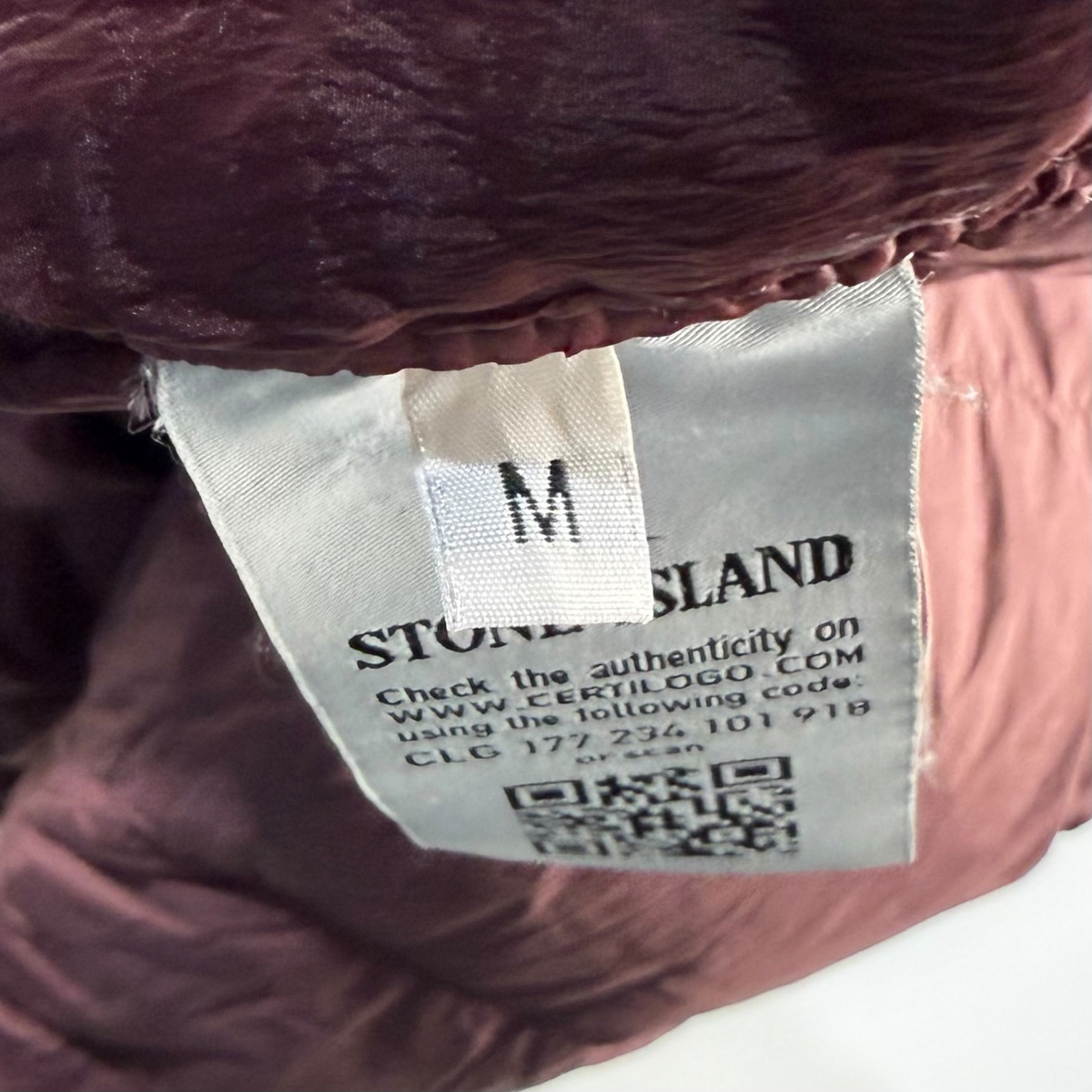 Stone Island Garment Dyed Crinkle NY Down Jacket Burgundy