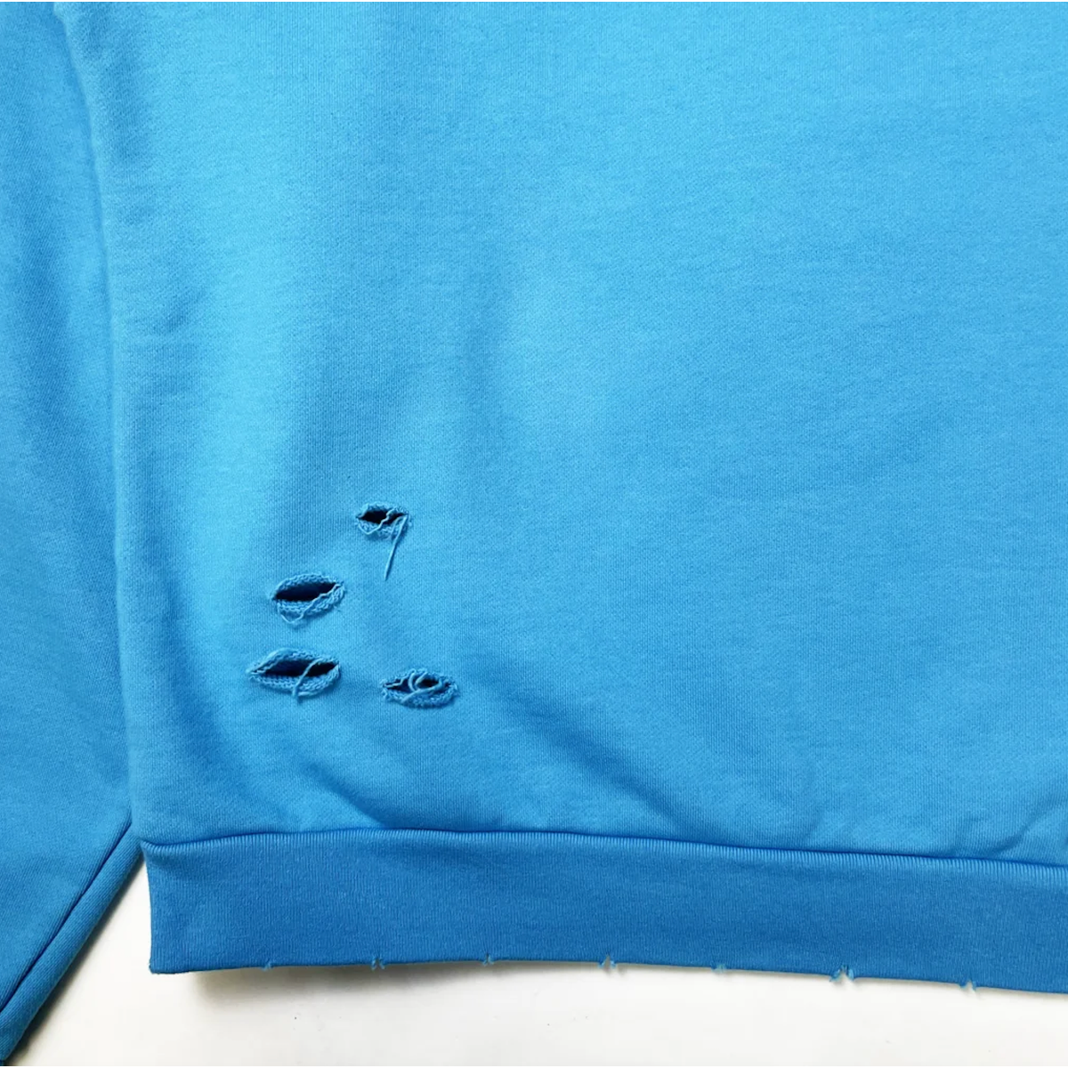 Members of The Rage Distressed Small Logo Crewneck Turquoise