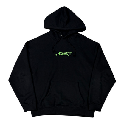 Awake NY Logo Embroidered Hoodie Black/Green