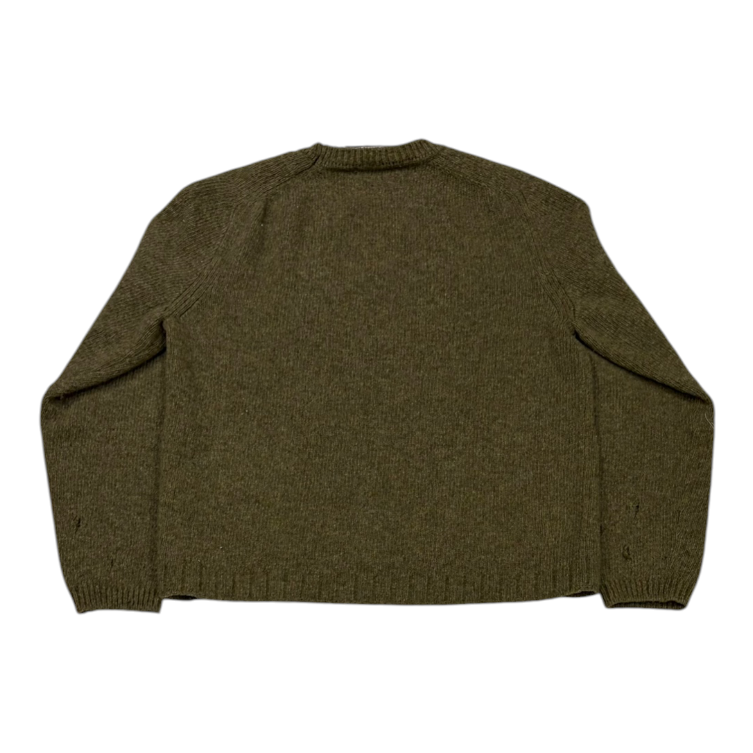 Gucci Distressed Wool Crewneck Sweater Green