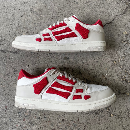 AMIRI Skel Top Low White Red Chenille