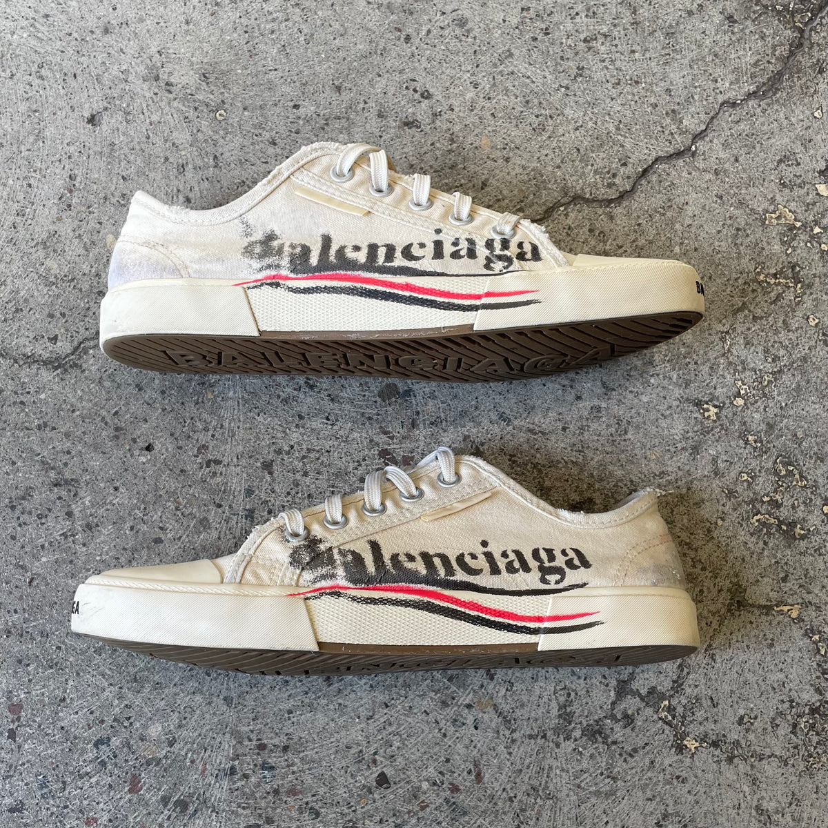 Balenciaga Paris Low Sneaker Political Print/White